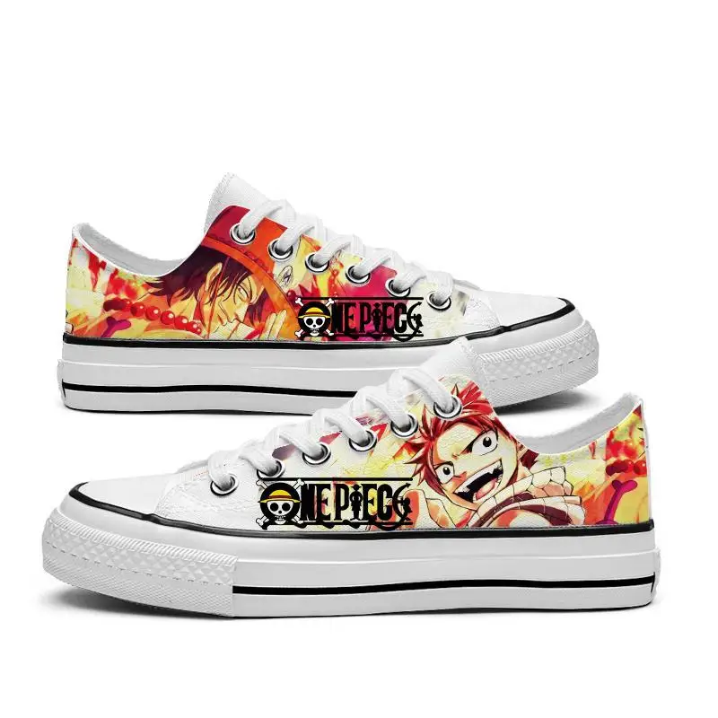 2023 New Anime One Piece Fashion Low Canvas Shoes Sneakers Luffy Roronoa Zoro Ace Men Women 14 - One Piece Shoes