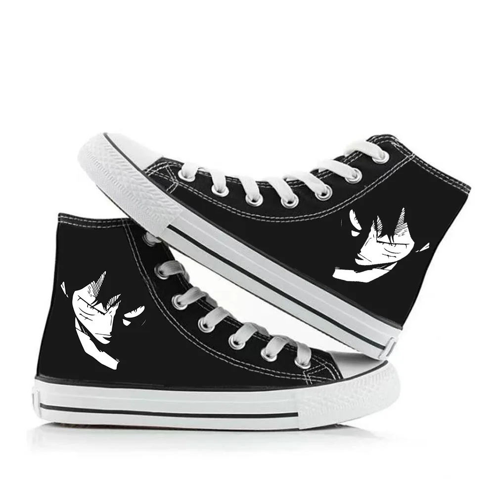 Kawaii Anime One Piece High Top Canvas Shoes Printed Cartoon Luffy Zoro Nami Chopper Flat Shoes 2 - One Piece Shoes